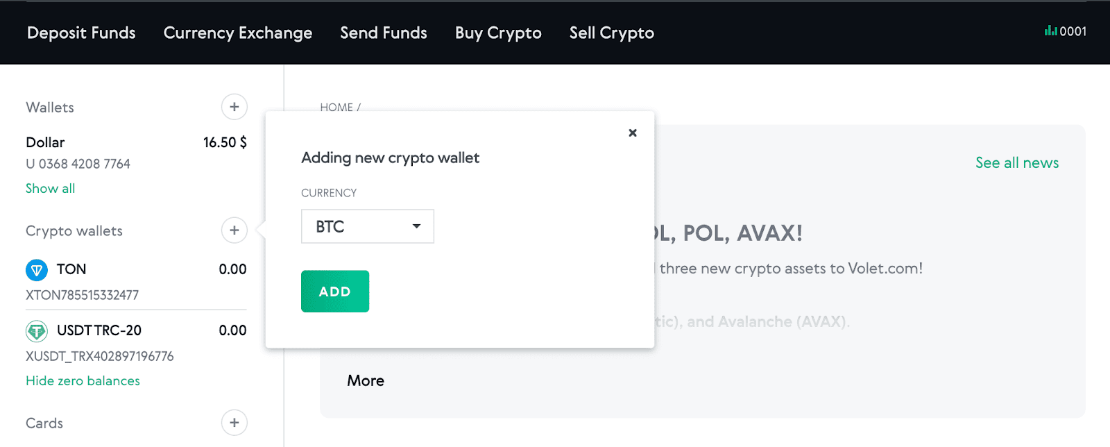 Volet.com Crypto Wallets: Store, Receive, Send Coins Easily, and More:  Volet.com