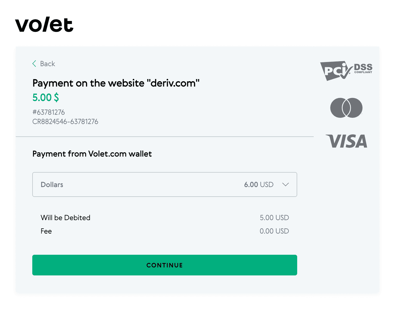 Depositing and Withdrawing on Deriv with Volet.com: Volet.com