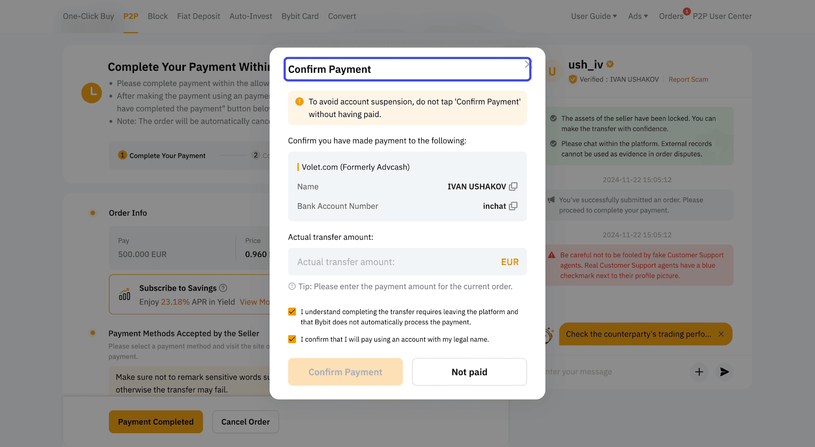 Buying Crypto on Bybit via P2P with Volet.com: A Step by Step Guide:  Volet.com