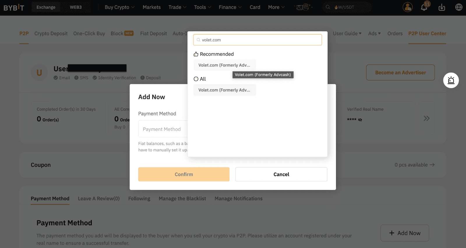 Selling Crypto on Bybit via P2P with Volet.com: A Step by Step Guide:  Volet.com