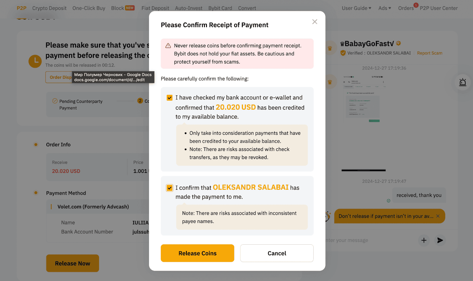 Selling Crypto on Bybit via P2P with Volet.com: A Step by Step Guide:  Volet.com
